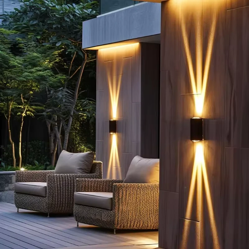 Wall Lights IP65 Waterproof Black Matte Up Down Patio Sconce 4 wall pack lights