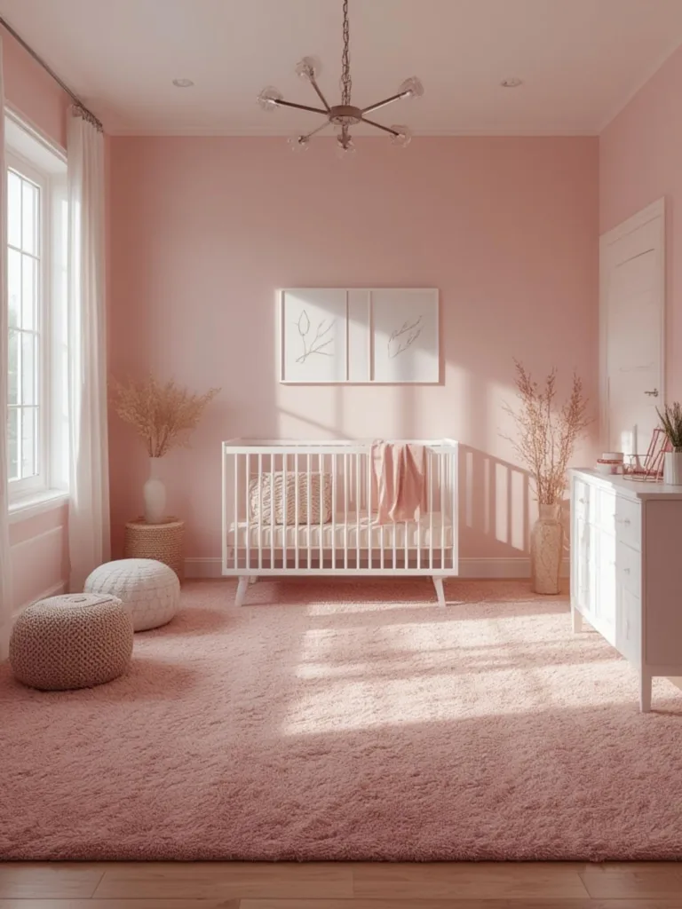 carpet ideas for pink nursery walls