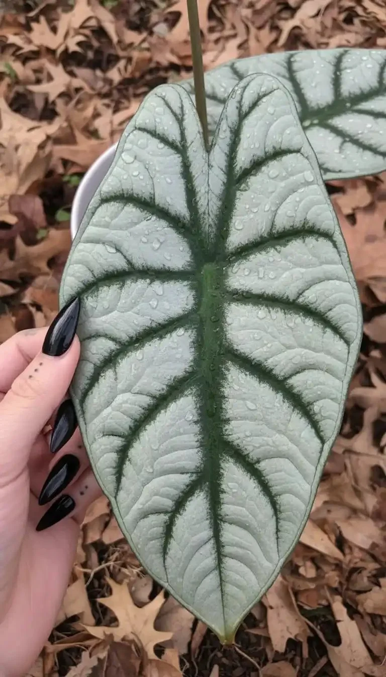A beautifully designed goth garden featuring dark plants and decor.