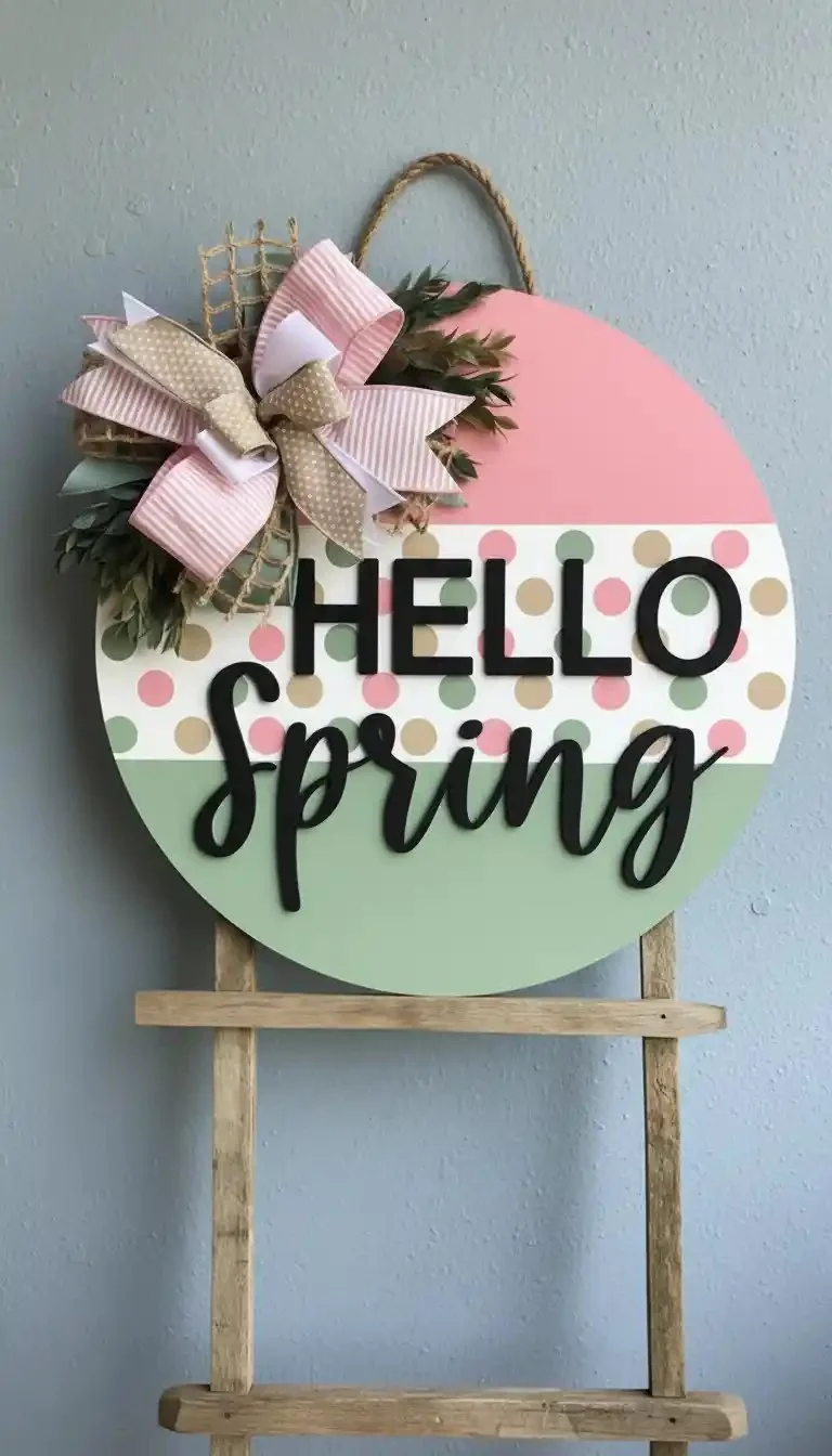 Colorful spring door hanger ideas for seasonal home decor.
