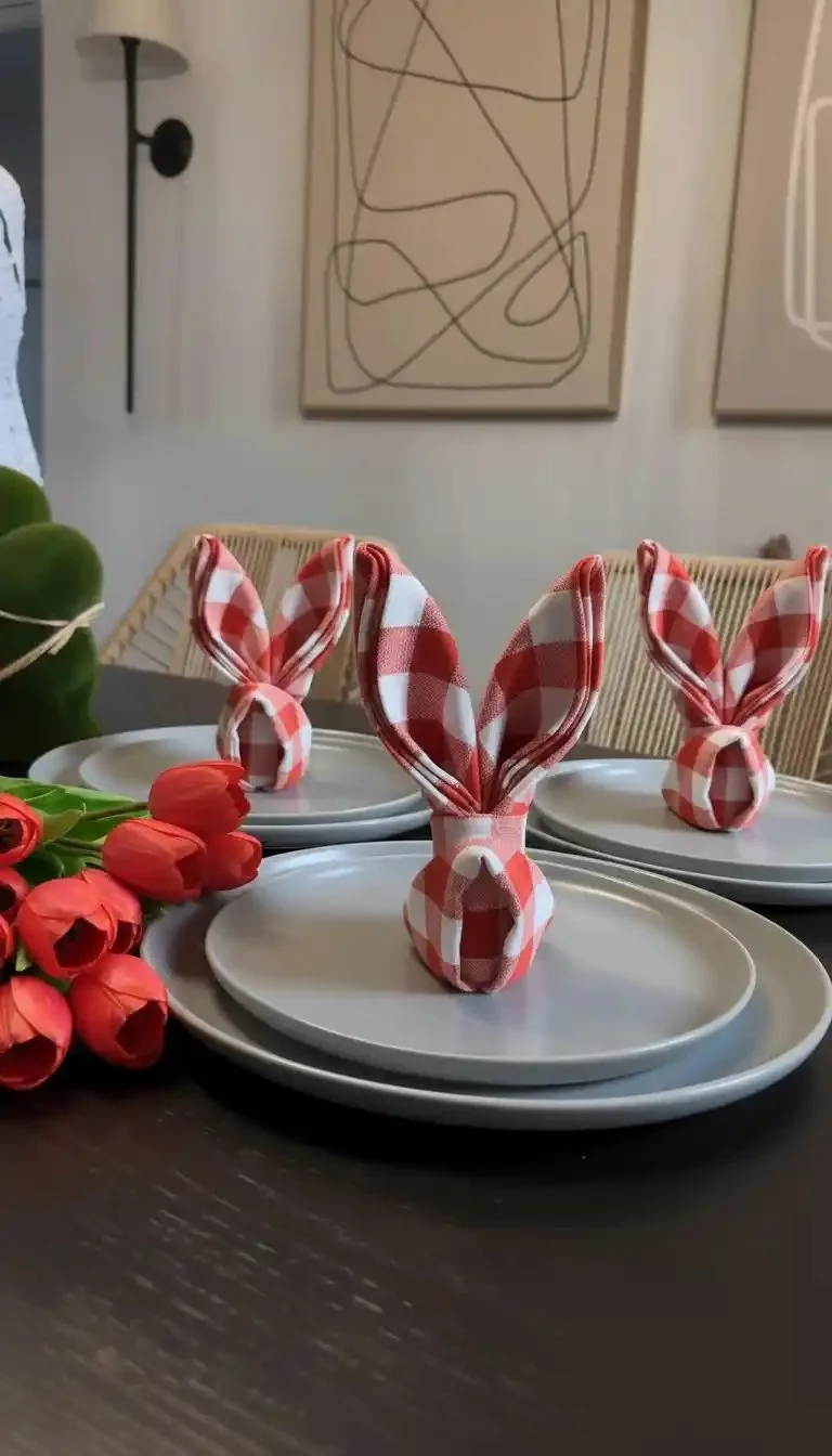 Elegant Easter tablescape featuring spring decor and festive table settings.