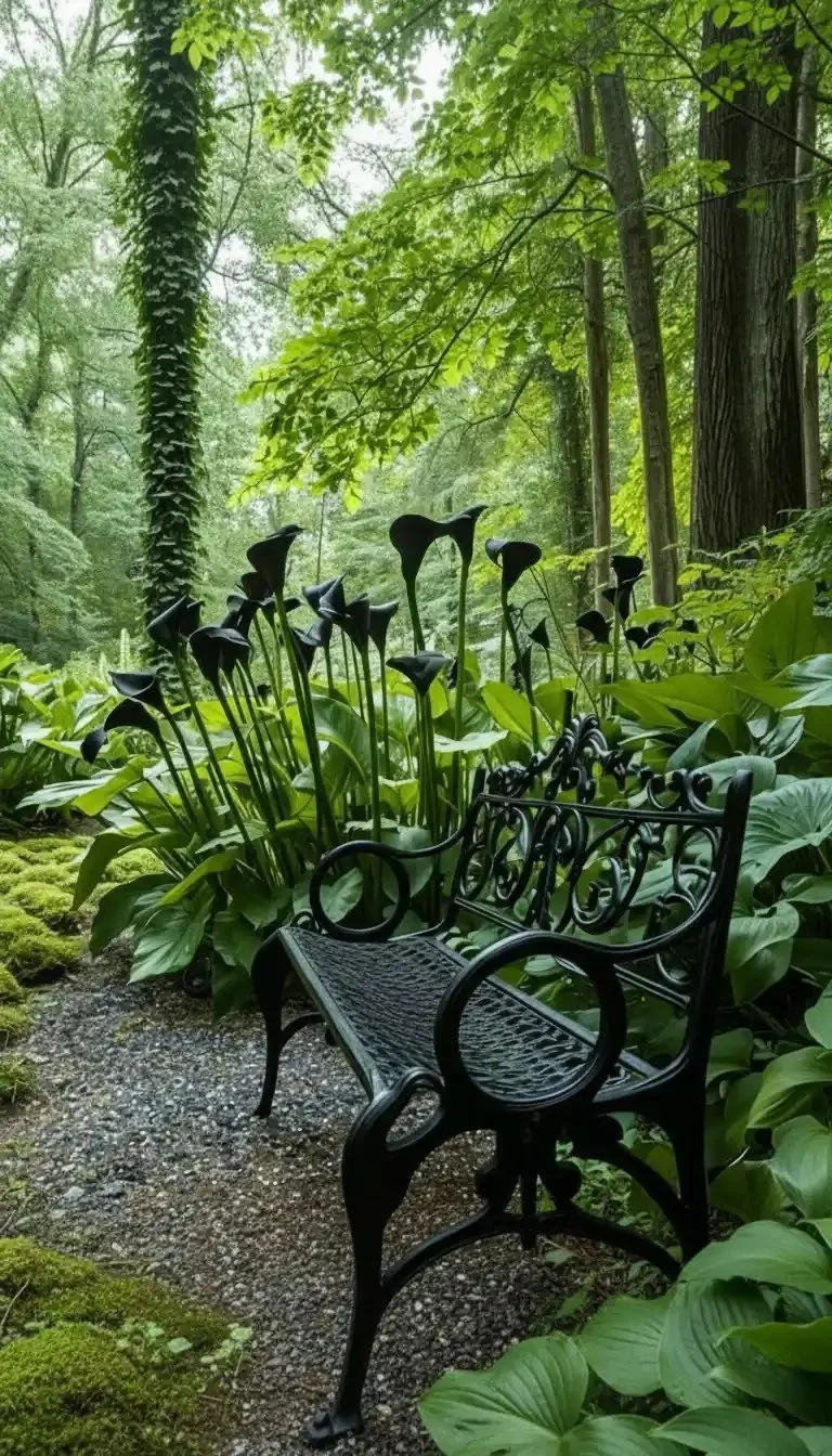 Beautiful Gothic garden showcasing enchanting plants and architecture